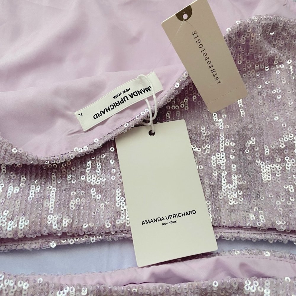 nwt Anthropologie Amanda Uprichard Sequin Cutout Mini Dress Boho Party Size XL - Picture 7 of 11